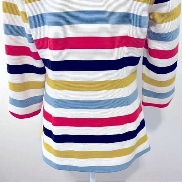 Boden Sarah Ponte Knit Ottoman Top with Multicolor Stripes. Size US 10 - Picture 9 of 12